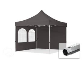 3x3m Aluminium Faltpavillon, inkl. 2 Seitenteile, dunkelgrau 3x3m Aluminium Faltpavillon, inkl. 2 Seitenteile, dunkelgrau