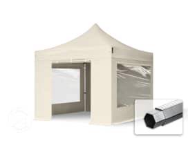 3x3m Aluminium Faltpavillon, inkl. 4 Seitenteile, creme