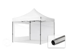 3x3m Stahl Faltpavillon, inkl. 2 Seitenteile, weiß 3x3m Stahl Faltpavillon, inkl. 2 Seitenteile, weiß