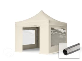 3x3m Stahl Faltpavillon, inkl. 4 Seitenteile, creme
