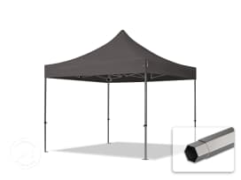 3x3m Stahl Faltpavillon, ohne Seitenteile, dunkelgrau