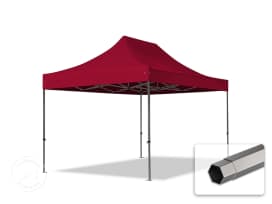 3x4,5m Stahl Faltpavillon, ohne Seitenteile, rot 3x4,5m Stahl Faltpavillon, ohne Seitenteile, rot