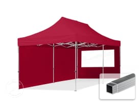 3x6m Aluminium Faltpavillon, inkl. 2 Seitenteile, rot 3x6m Aluminium Faltpavillon, inkl. 2 Seitenteile, rot