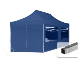 3x6m Aluminium Faltpavillon, inkl. 4 Seitenteile, dunkelblau