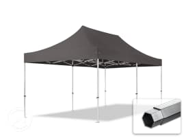 3x6m Aluminium Faltpavillon, ohne Seitenteile, dunkelgrau