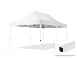 3x6m Stahl Faltpavillon, ohne Seitenteile, weiß