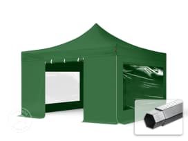 4x4m Aluminium Faltpavillon, inkl. 4 Seitenteile, dunkelgrün 4x4m Aluminium Faltpavillon, inkl. 4 Seitenteile, dunkelgrün