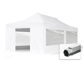 4x8m Aluminium Faltpavillon, inkl. 4 Seitenteile, weiß