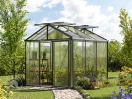235 x 235 cm Gewächshaus, Standardfarbe Aluminium Natur | ohne Setangebot