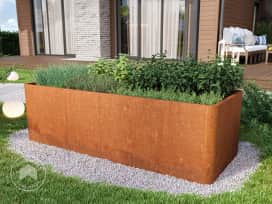 200 x 80 x 80 cm Hochbeet, Cortenstahl, Rost-Optik
