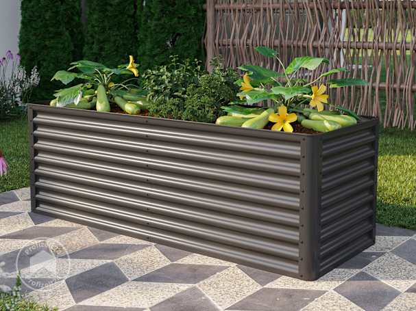 190 x 70 x 65 cm Hochbeet, Stahl, anthrazit 190 x 70 x 65 cm Hochbeet, Stahl, anthrazit