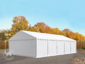 5x10 m Lagerzelt, PVC-Plane, weiß, mit Bodenrahmen 5x10 m Lagerzelt, PVC-Plane, weiß, mit Bodenrahmen