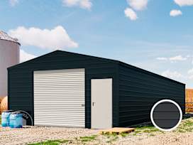 5,7 x 15,2 m ARGO, Stahldach, Leichtbauhalle, Trapezblechverkleidung, Anthrazit, mit Statik (Betonuntergrund), ohne Setangebot