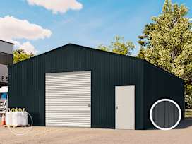 8,19 x 11,55 m TITAN, Stahldach, Leichtbauhalle, Trapezblechverkleidung, Anthrazit, mit Statik (Betonuntergrund), ohne Setangebot