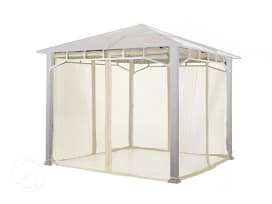 Moskitonetz (4-teilig) für Gartenpavillon Sunset Deluxe 3x3 m, champagner Moskitonetz (4-teilig) für Gartenpavillon Sunset Deluxe 3x3 m, champagner