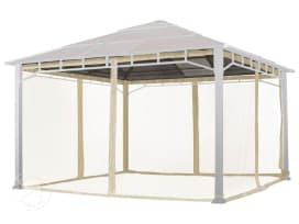 Moskitonetz (4-teilig) für Gartenpavillon Sunset Deluxe 4x4 m, champagner