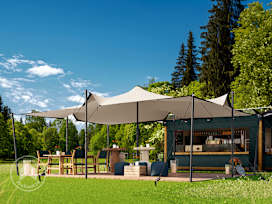 4,5x6 m Stretchzelt, inkl. Aluminiumpfosten-Set, Sand