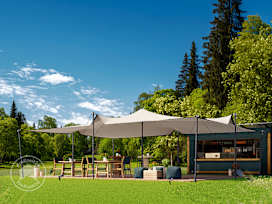 6x8 m Stretchzelt, inkl. Aluminiumpfosten-Set, Sand