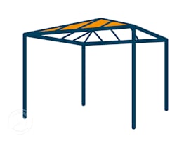 Ersatz-Dachplatten für Gartenpavillon Luma Deluxe 3x3 m, Hardtop