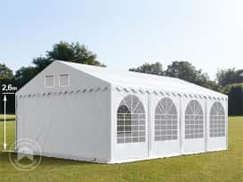 Parti sátor, 5x8m, PVC ponyva, fehér, padlókerettel