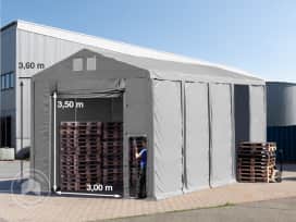 Ipari sátor, 5x10m, PVC ponyva, szürke, padlókerettel, statikai megerősítés nélkül Ipari sátor, 5x10m, PVC ponyva, szürke, padlókerettel, statikai megerősítés nélkül