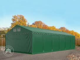 Ipari sátor, 6x12m, PVC ponyva, sötét zöld, padlókerettel, statikai megerősítés nélkül