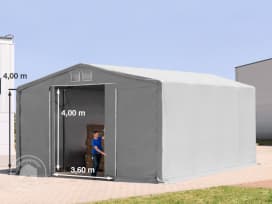 Ponyva csarnok, 8x8m, PRIMEtex-ponyva, szürke, statikai megerősítés nélkül