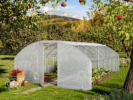 Fóliás melegház, 4x6m, PE ponyva, fehér Fóliás melegház, 4x6m, PE ponyva, fehér