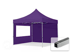 Összecsukható pavilon, Aluminium, 3x3m, 2 oldalpanellel együtt, lila Összecsukható pavilon, Aluminium, 3x3m, 2 oldalpanellel együtt, lila