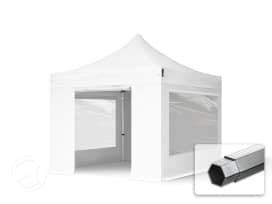 Összecsukható pavilon, Aluminium, 3x3m, 4 oldalpanellel együtt, fehér