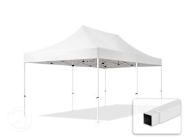 Összecsukható pavilon, acél, 3x6m, oldalpanelek nélkül, fehér