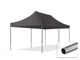 Összecsukható pavilon, acél, 3x6m, oldalpanelek nélkül, sötétszürke