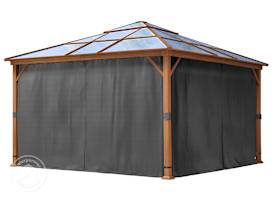 Oldalpanelek kerti pavilonhoz, 4x4m, Forest Deluxe, loft szürke
