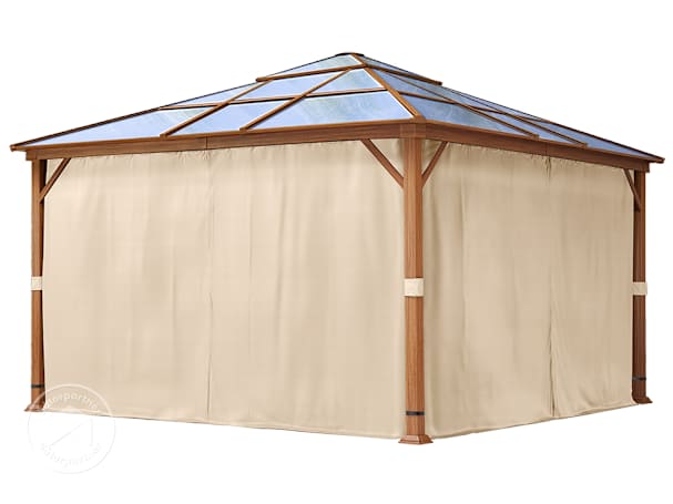 Oldalpanelek kerti pavilonhoz, 4x4m, Forest Deluxe, pezsgő szín