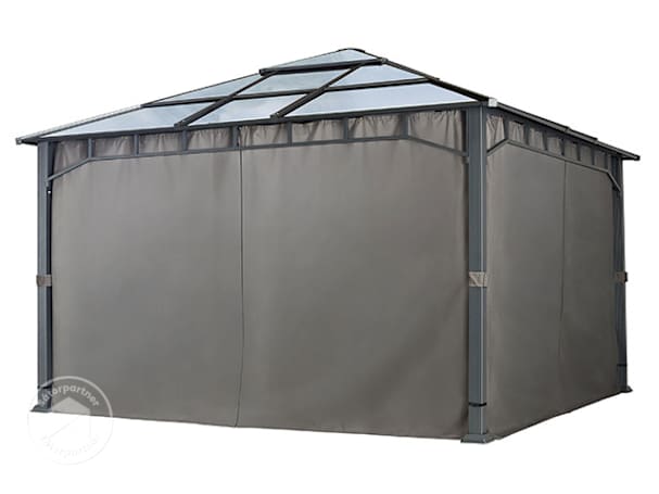 Oldalpanelek kerti pavilonhoz, 4x4m, Sunset Deluxe, loft szürke