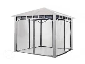 Szúnyogháló kerti pavilonhoz, 3x3m, Sunset Deluxe, loft szürke