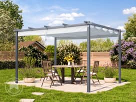 3x4m Pergola, gyöngyházszürke, napvitorla, stone