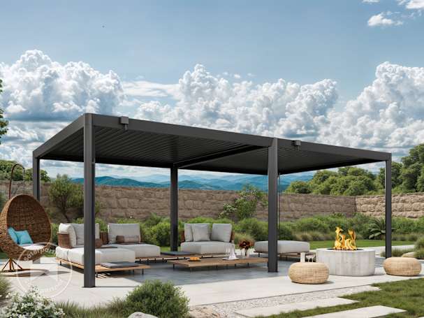 4x7m Pergola, lamellás tetővel, antracit