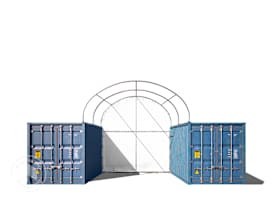 Hátfal a konténer sátorhoz - 4m szélességben, fehér