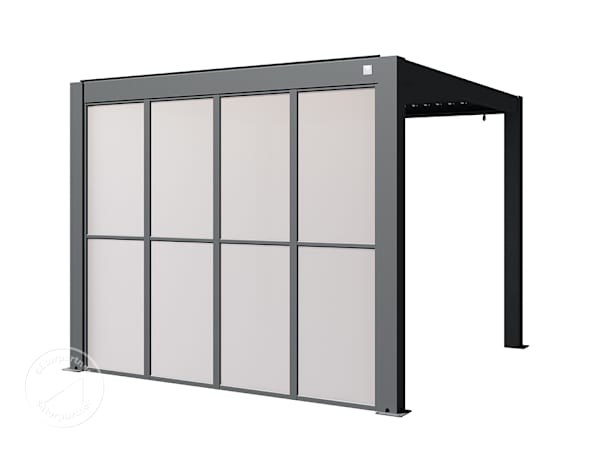 Oldalfal tejüveg-optikával Deluxe-Pergola 3-m-es oldalához antracit színben