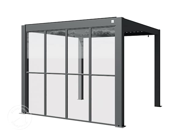 Oldalfal tisztaüveg-optikával Deluxe-Pergola 3-m-es oldalához antracit színben