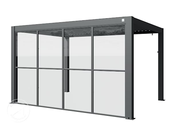 Oldalfal tisztaüveg-optikával Deluxe-Pergola 4-m-es oldalához antracit színben