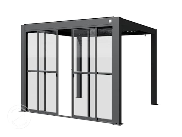 Tolóajtó a Deluxe-Pergola 3-m-es oldalához antracit színben