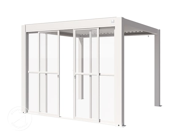 Tolóajtó a Deluxe-Pergola 3-m-es oldalához fehér színben