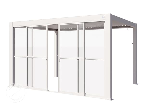 Tolóajtó a Deluxe-Pergola 4-m-es oldalához fehér színben