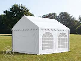 Párty stan 3x4 m, placha z PVC, bílá, se spodním rámem