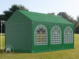 Párty stan 3x6 m, plachta z PVC, tmavě zelená, se spodním rámem Párty stan 3x6 m, plachta z PVC, tmavě zelená, se spodním rámem