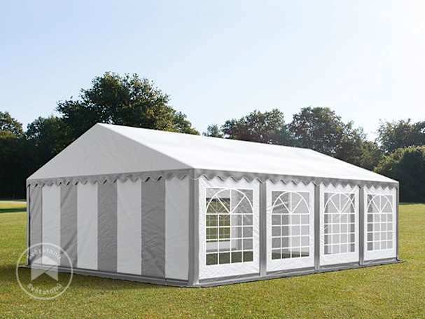 Párty stan 5x8 m, plachta z PVC, edá-bílá Párty stan 5x8 m, plachta z PVC, edá-bílá