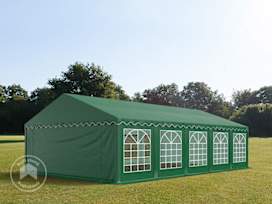 Párty stan 5x10 m, placha z PVC, tmavě zelená