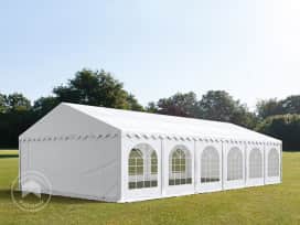 Párty stan 6x12 m, placha z PVC, bílá, se spodním rámem